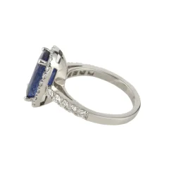 ANILLOS / SORTIJAS Sortija oro blanco zafiro y diamantes naturales