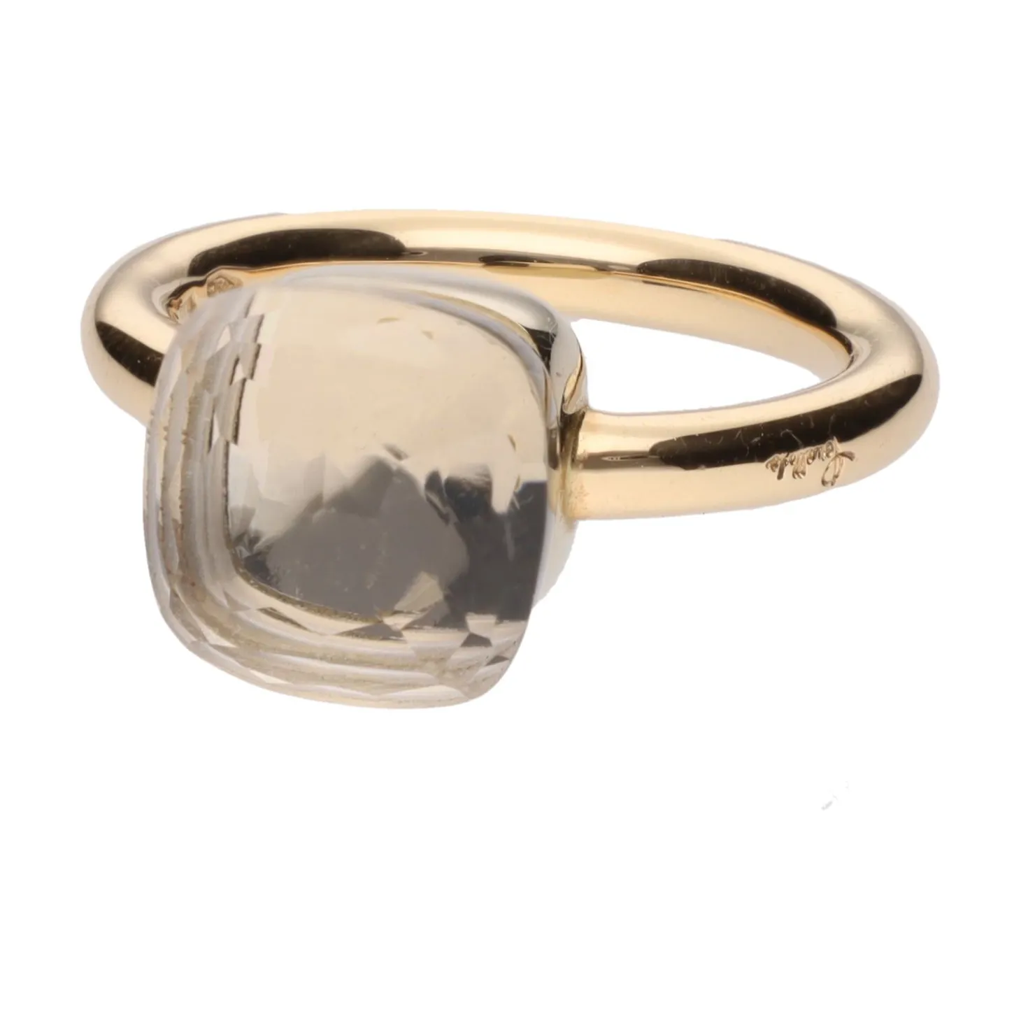 ANILLOS / SORTIJAS Sortija pomellato en oro amarillo con un cuarzo. Talla 13.
