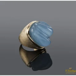 ANILLOS / SORTIJAS Sortija realizada en oro amarillo con aguamarina.