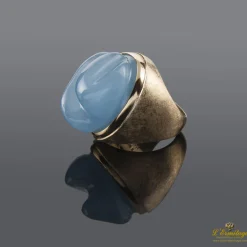 ANILLOS / SORTIJAS Sortija realizada en oro amarillo con aguamarina.