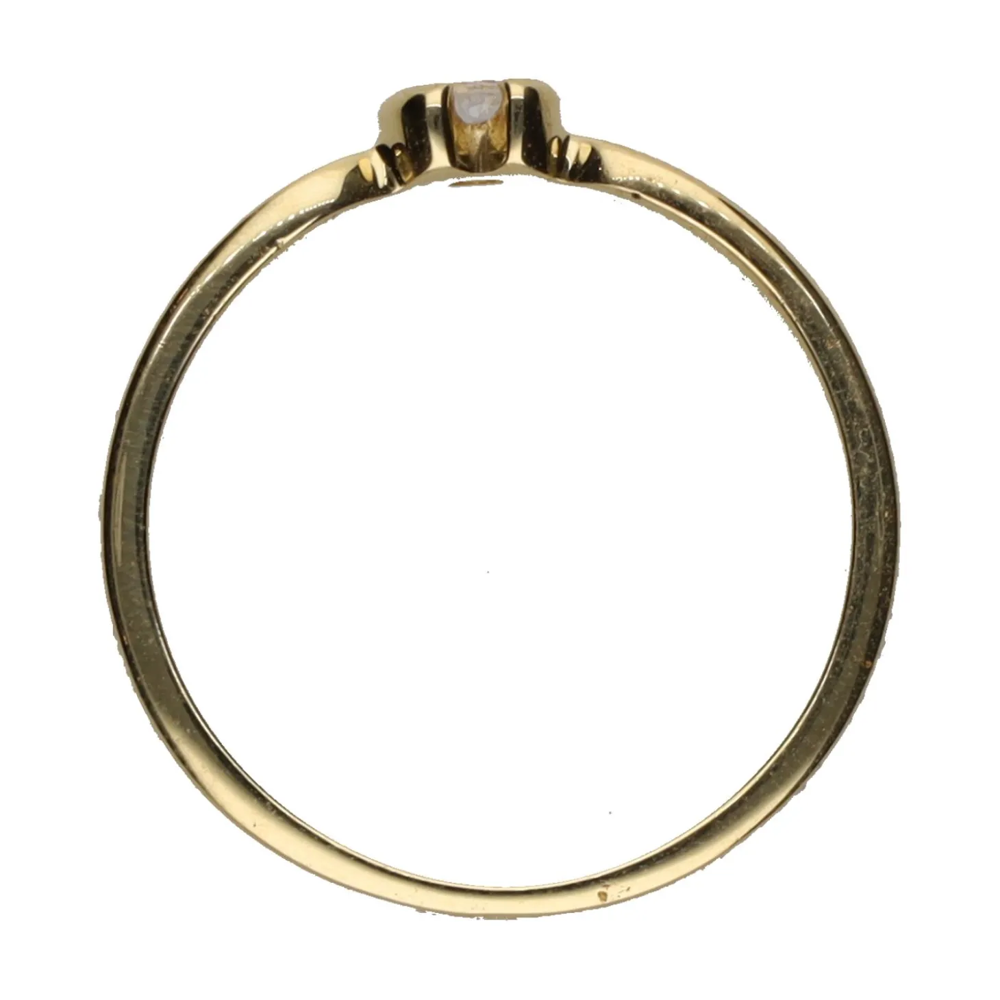 ANILLOS / SORTIJAS Sortija solitario en oro amarillo y brillantes. Talla 15.
