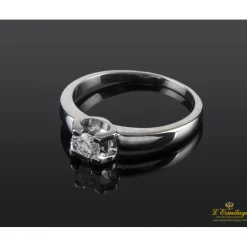 ANILLOS / SORTIJAS Sortija solitario oro blanco color g, pureza si1 y peso 0,18 cts.