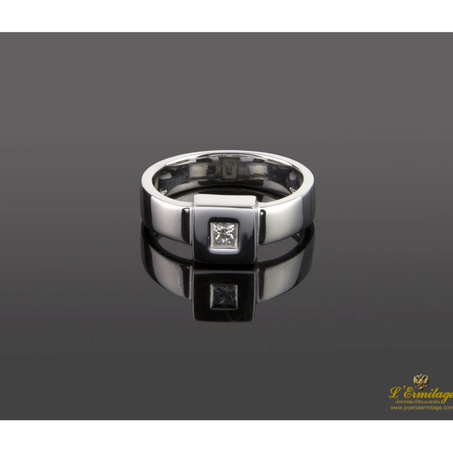 ANILLOS / SORTIJAS Sortija solitario oro blanco.