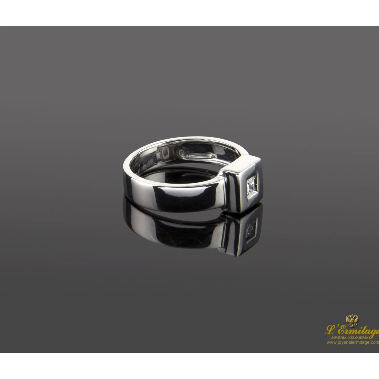 ANILLOS / SORTIJAS Sortija solitario oro blanco.
