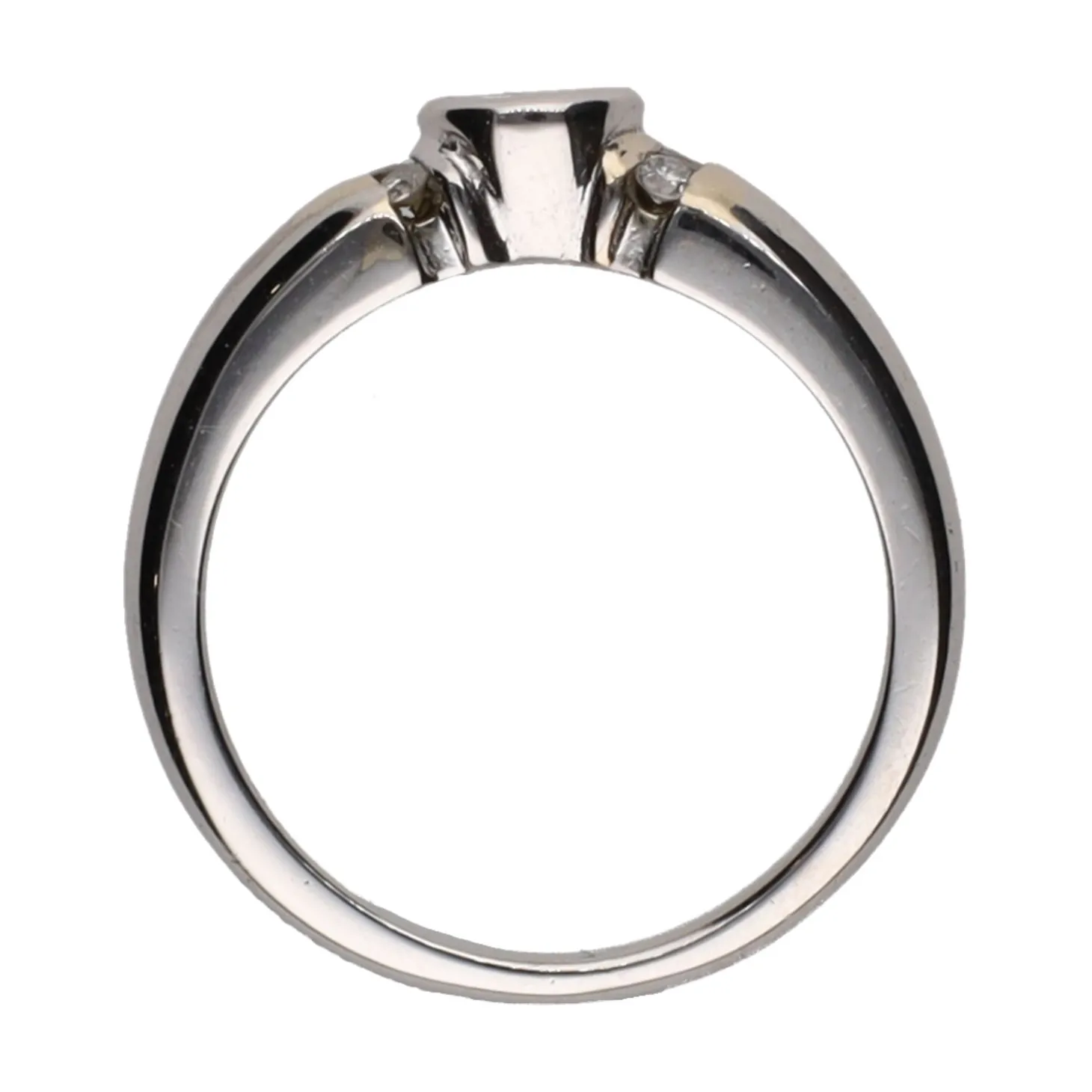 ANILLOS / SORTIJAS Sortija solitario en oro blanco con brillantes. Talla 15.