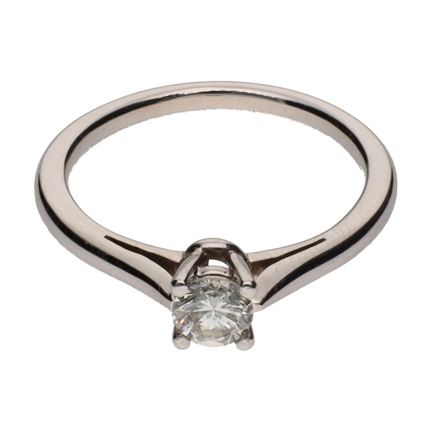 ANILLOS / SORTIJAS Sortija solitario en oro blanco con un brillante. Talla 12.