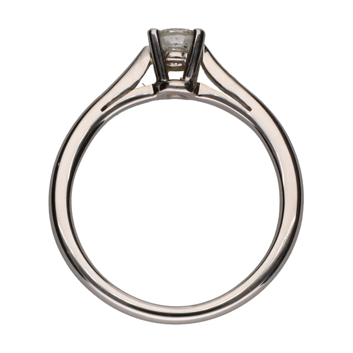 ANILLOS / SORTIJAS Sortija solitario en oro blanco con un brillante. Talla 12.