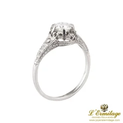 ANILLOS / SORTIJAS Sortija solitario oro blanco color g, pureza si1 y peso 0,55 cts.
