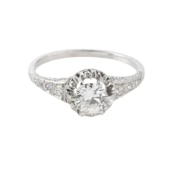 ANILLOS / SORTIJAS Sortija solitario oro blanco color g, pureza si1 y peso 0,55 cts.