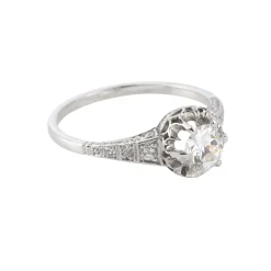 ANILLOS / SORTIJAS Sortija solitario oro blanco color g, pureza si1 y peso 0,55 cts.