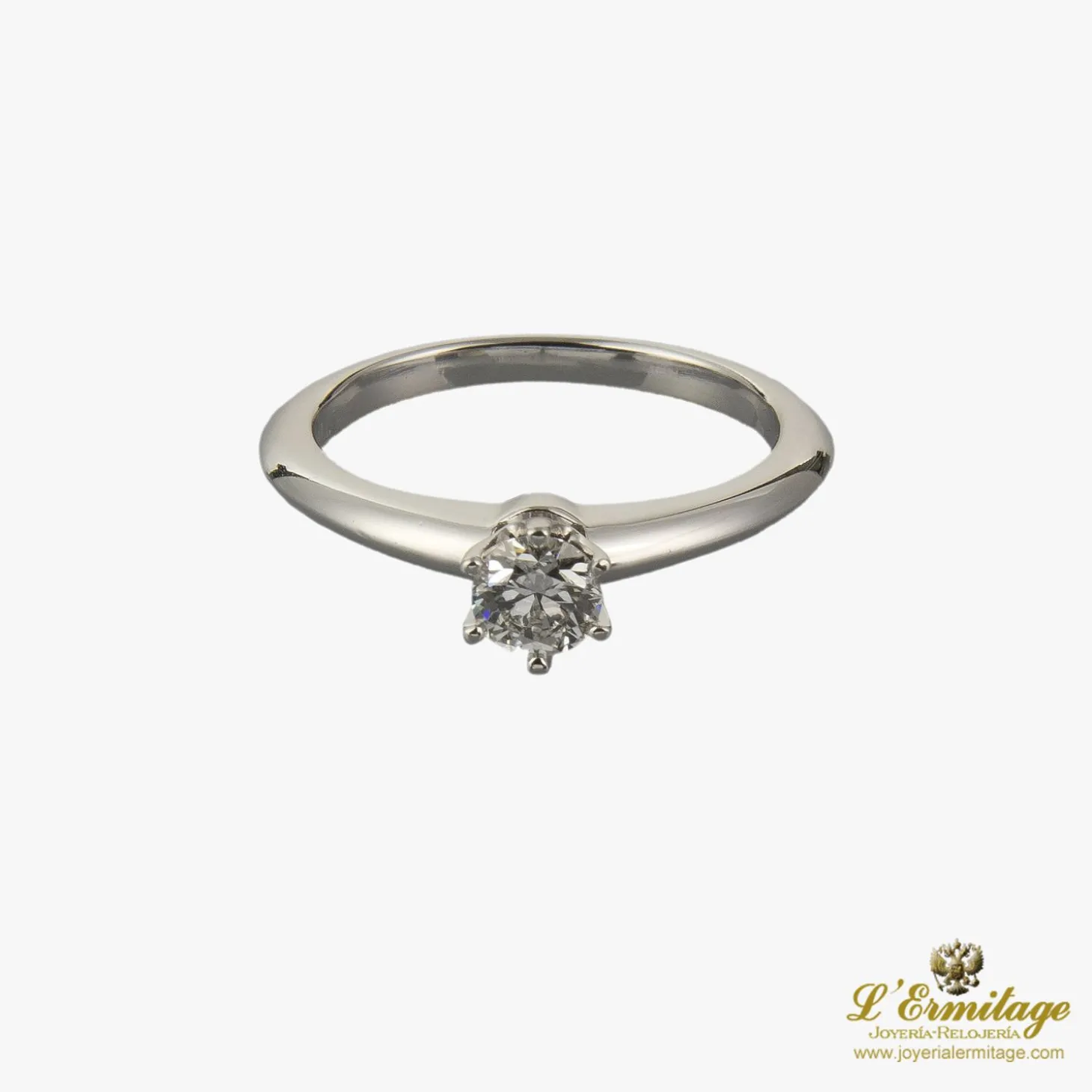 ANILLOS / SORTIJAS Sortija solitario oro blanco.