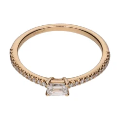 ANILLOS / SORTIJAS Sortija solitario en oro rosa con diamantes. Talla 13.