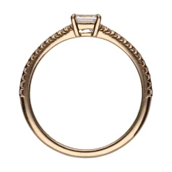 ANILLOS / SORTIJAS Sortija solitario en oro rosa con diamantes. Talla 13.