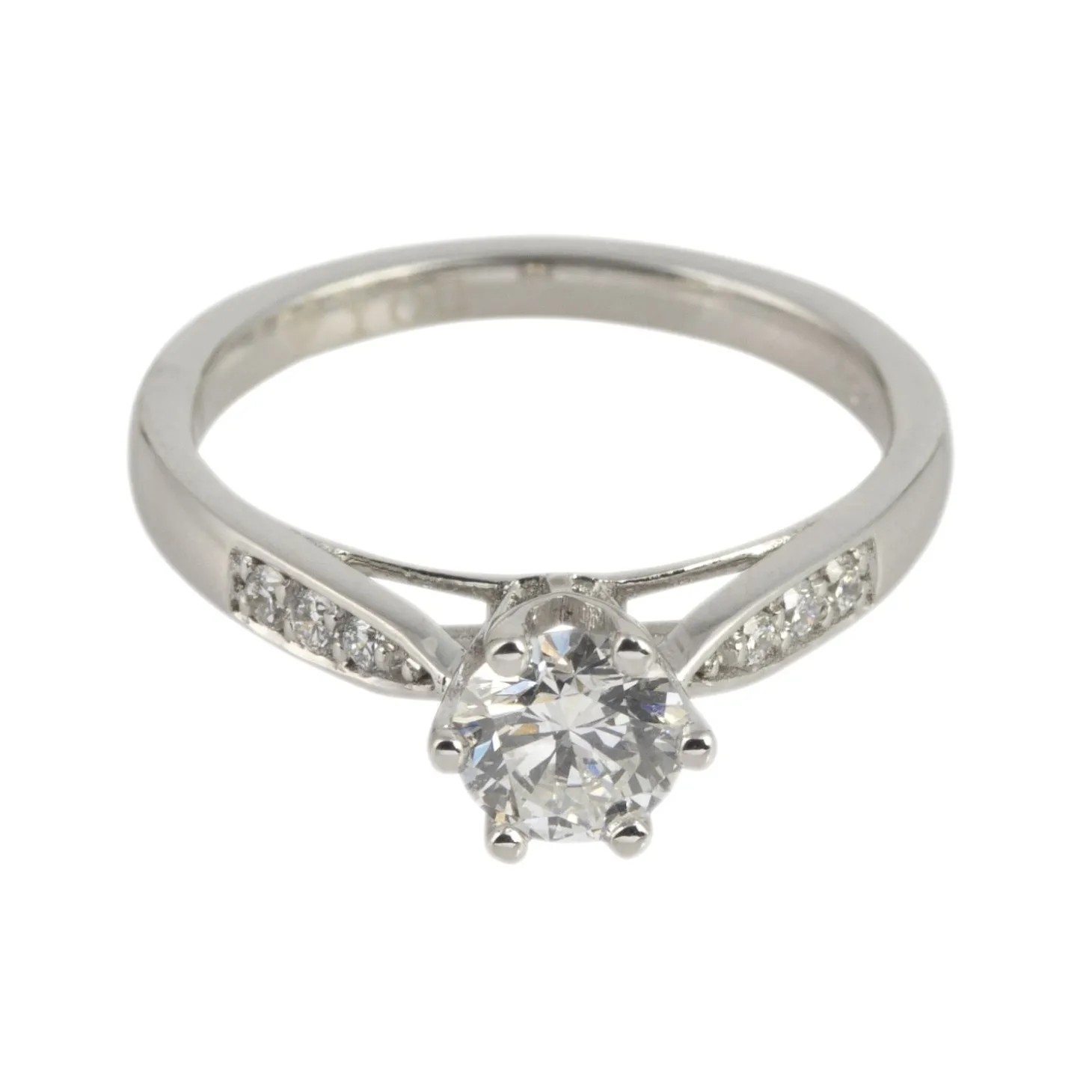 ANILLOS / SORTIJAS Sortija solitario oro blanco color d, pureza si1 y peso 0,51 cts.