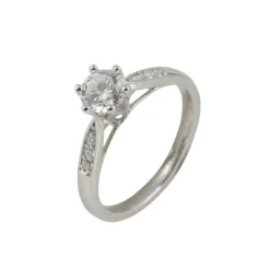 ANILLOS / SORTIJAS Sortija solitario oro blanco color d, pureza si1 y peso 0,51 cts.