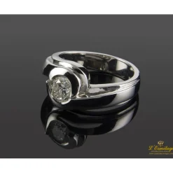 ANILLOS / SORTIJAS Sortija solitario oro blanco color h, pureza si2 y peso 0,64 cts.