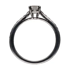 ANILLOS / SORTIJAS Sortija solitario en oro blanco con brillantes. Talla 15.