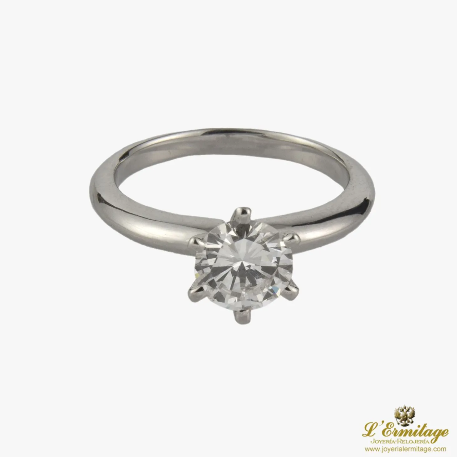 ANILLOS / SORTIJAS Sortija solitario oro blanco color d, pureza vvs1 y peso 1,01 cts.