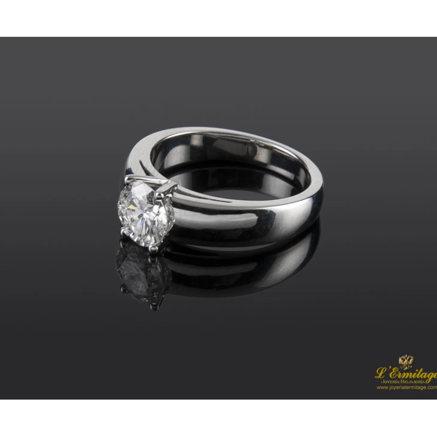 ANILLOS / SORTIJAS Sortija solitario oro blanco color f, pureza vs2 y peso 1,10 cts.