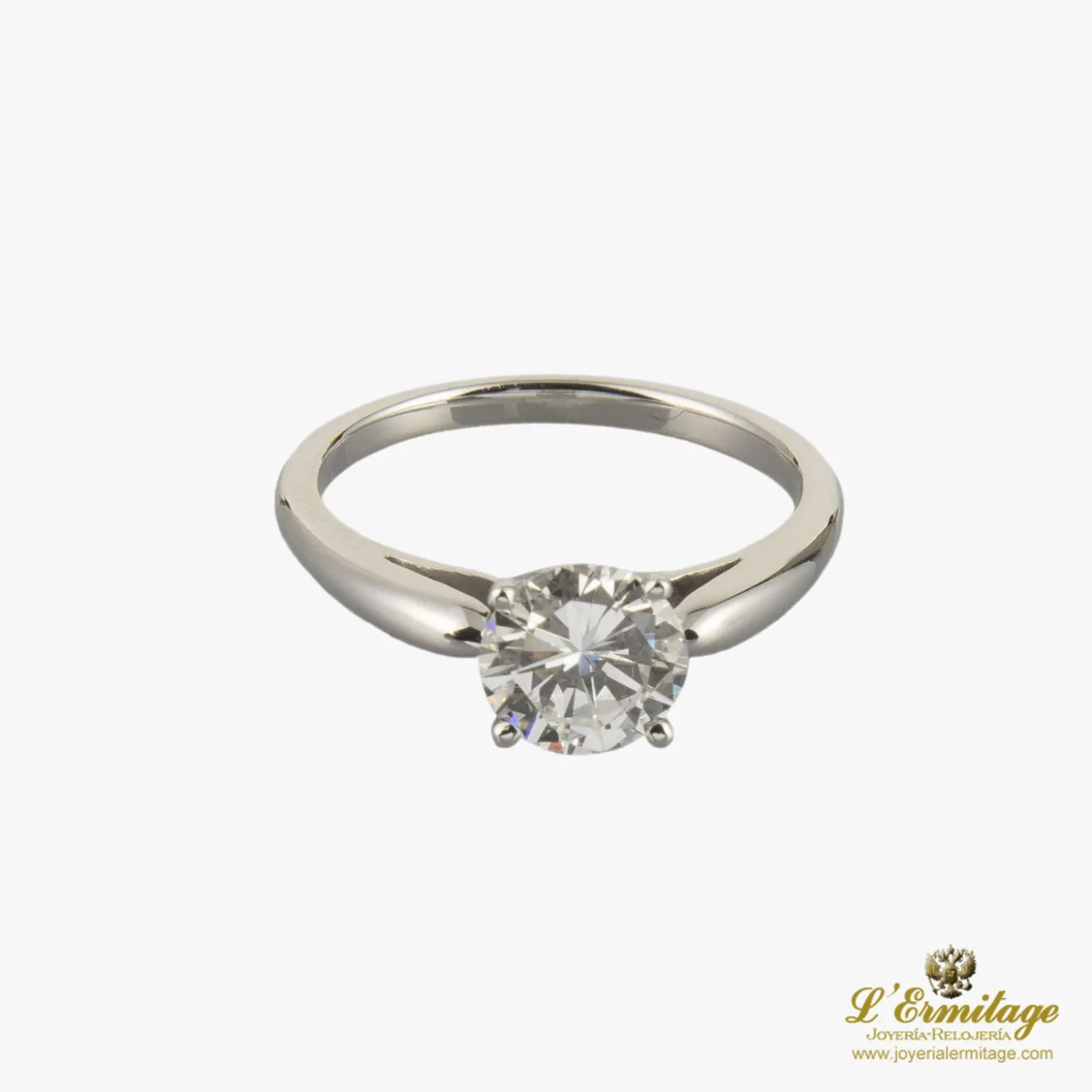 ANILLOS / SORTIJAS Sortija solitario oro blanco color e, pureza vvs1 y peso 1,11 cts.