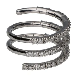 ANILLOS / SORTIJAS Sortija  tipo muelle en oro blanco con brillantes. Talla 14
