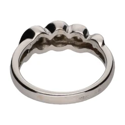 ANILLOS / SORTIJAS Sortija tresillo en oro blanco y brillantes. Talla 14.