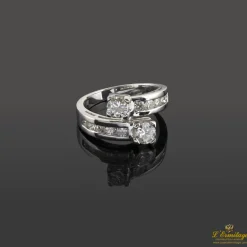 ANILLOS / SORTIJAS Sortija tu y yo oro blanco y diamantes.