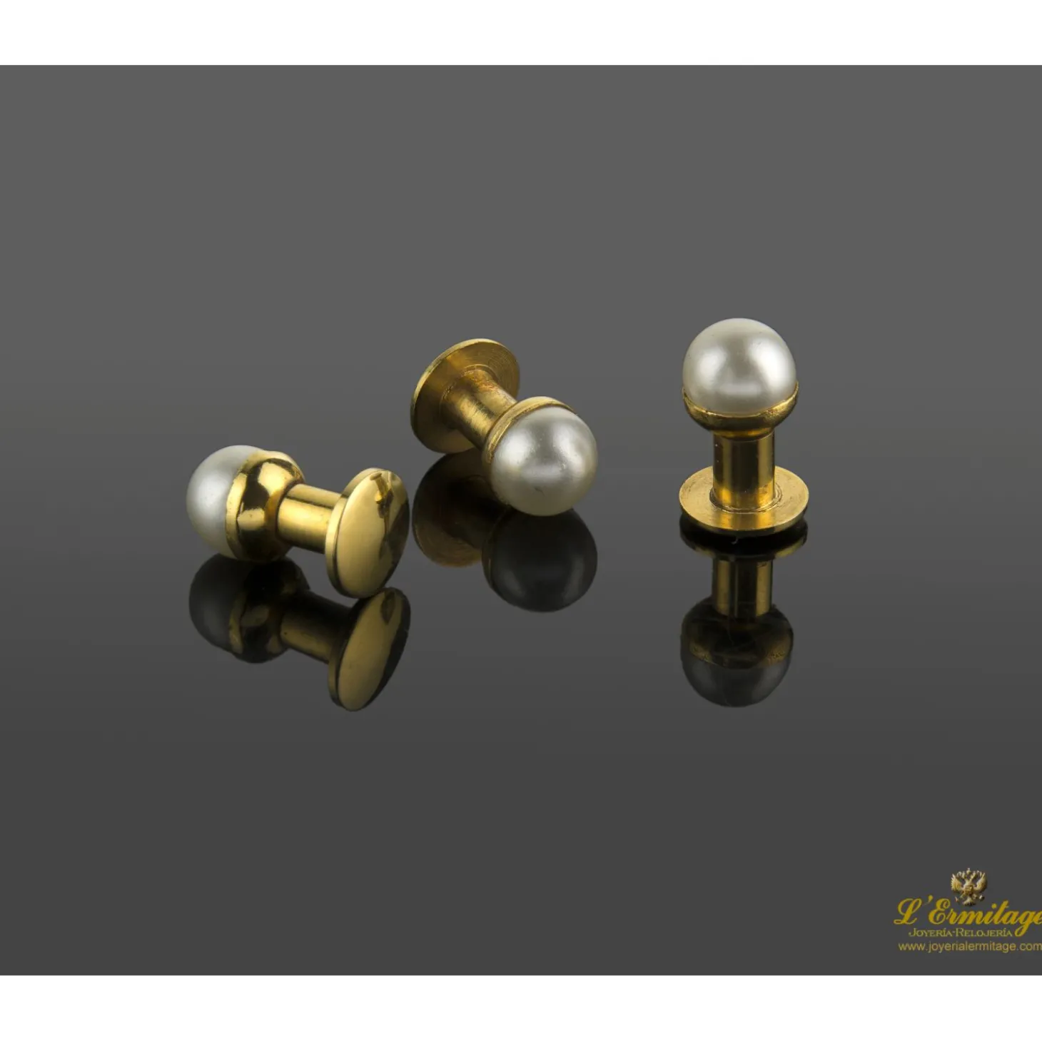 BOTONADURAS Botonadura antigua oro amarillo y perlas