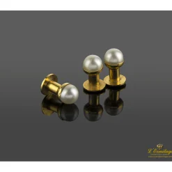 BOTONADURAS Botonadura antigua oro amarillo y perlas