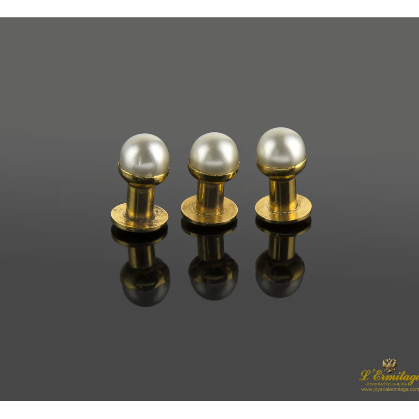 BOTONADURAS Botonadura antigua oro amarillo y perlas