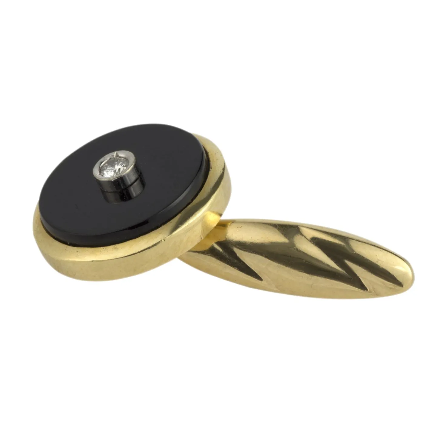BOTONADURAS Botonadura y gemelos oro amarillo ónix y diamante