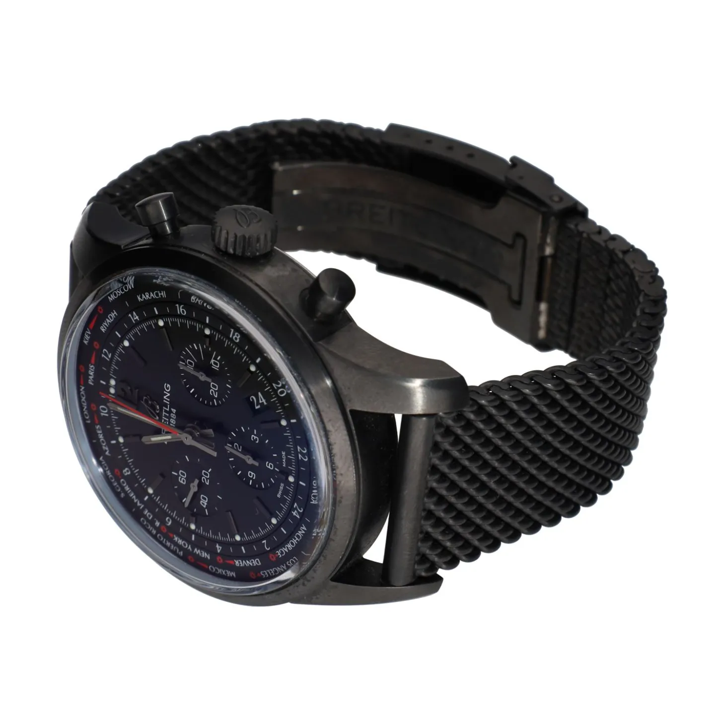 BREITLING Transocean black unitime pilot 46mm.