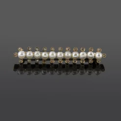 BROCHES / ALFILERES Broche-alfiler antiguo oro amarillo perlas