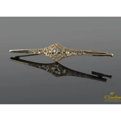 BROCHES / ALFILERES Broche-alfiler oro amarillo art-decco diamantes roca