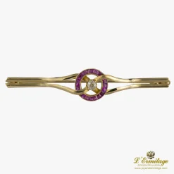 BROCHES / ALFILERES Broche-alfiler oro amarillo rubíes y diamante