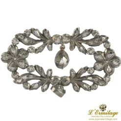 BROCHES / ALFILERES Broche-alfiler antiguo oro plata y diamantes antiguos