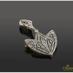 BROCHES / ALFILERES Broche-alfiler oro blanco y diamantes art-decco