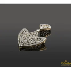 BROCHES / ALFILERES Broche-alfiler oro blanco y diamantes art-decco