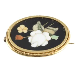 BROCHES / ALFILERES Broche-alfiler antiguo oro amarillo y esmalte