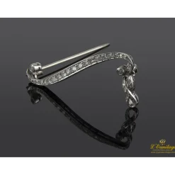BROCHES / ALFILERES Broche-alfiler antiguo oro blanco y diamantes
