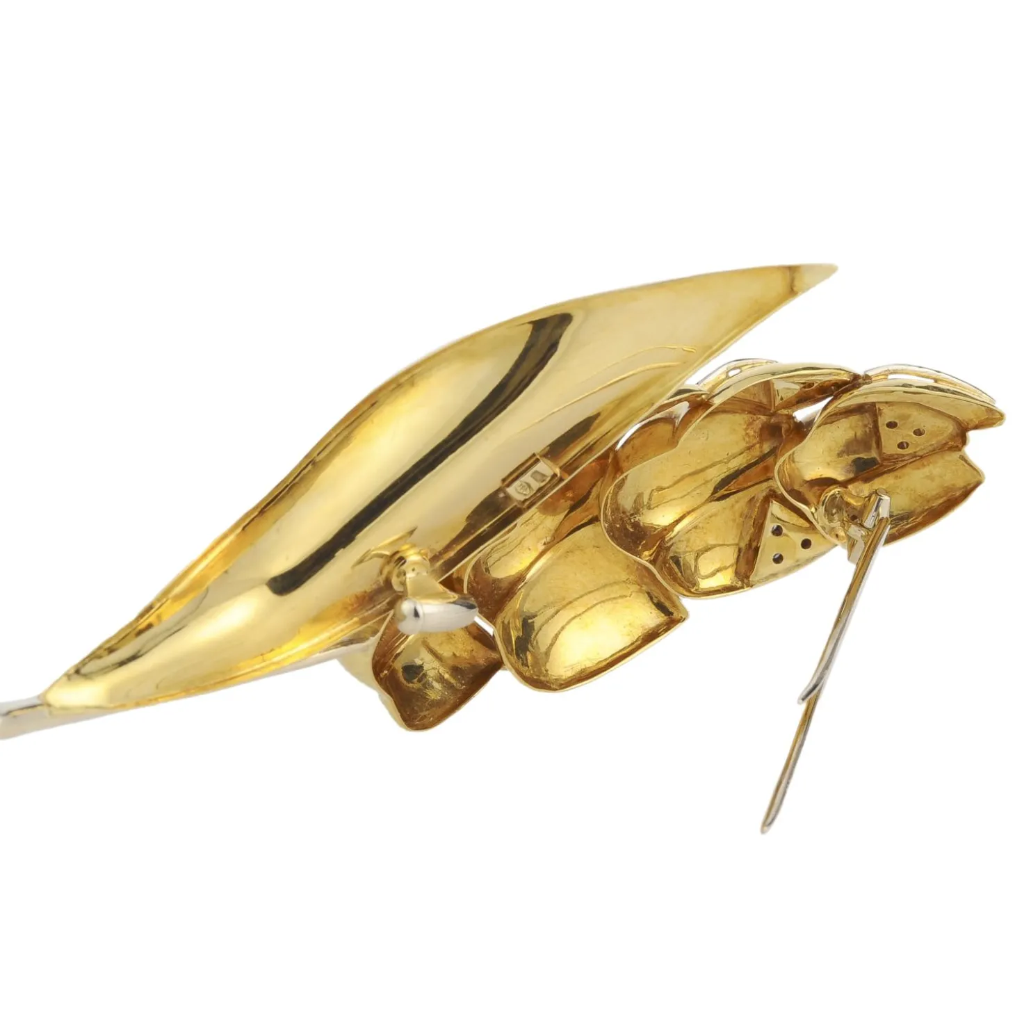 BROCHES / ALFILERES Broche-alfiler flor oro amarillo