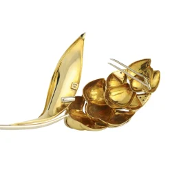 BROCHES / ALFILERES Broche-alfiler flor oro amarillo