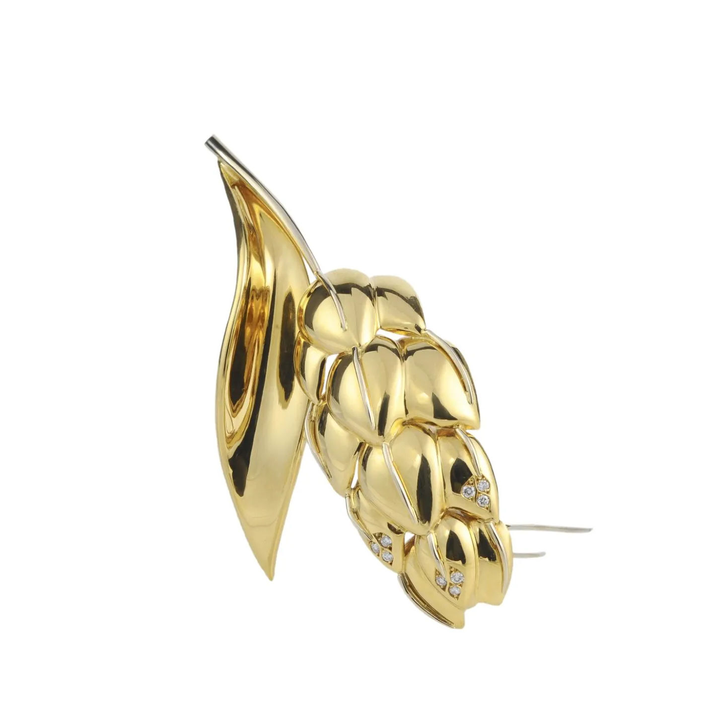 BROCHES / ALFILERES Broche-alfiler flor oro amarillo