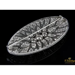 BROCHES / ALFILERES Broche-alfiler art déco oro blanco y diamantes