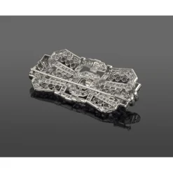 BROCHES / ALFILERES Broche-alfiler art-deco oro blanco y diamantes