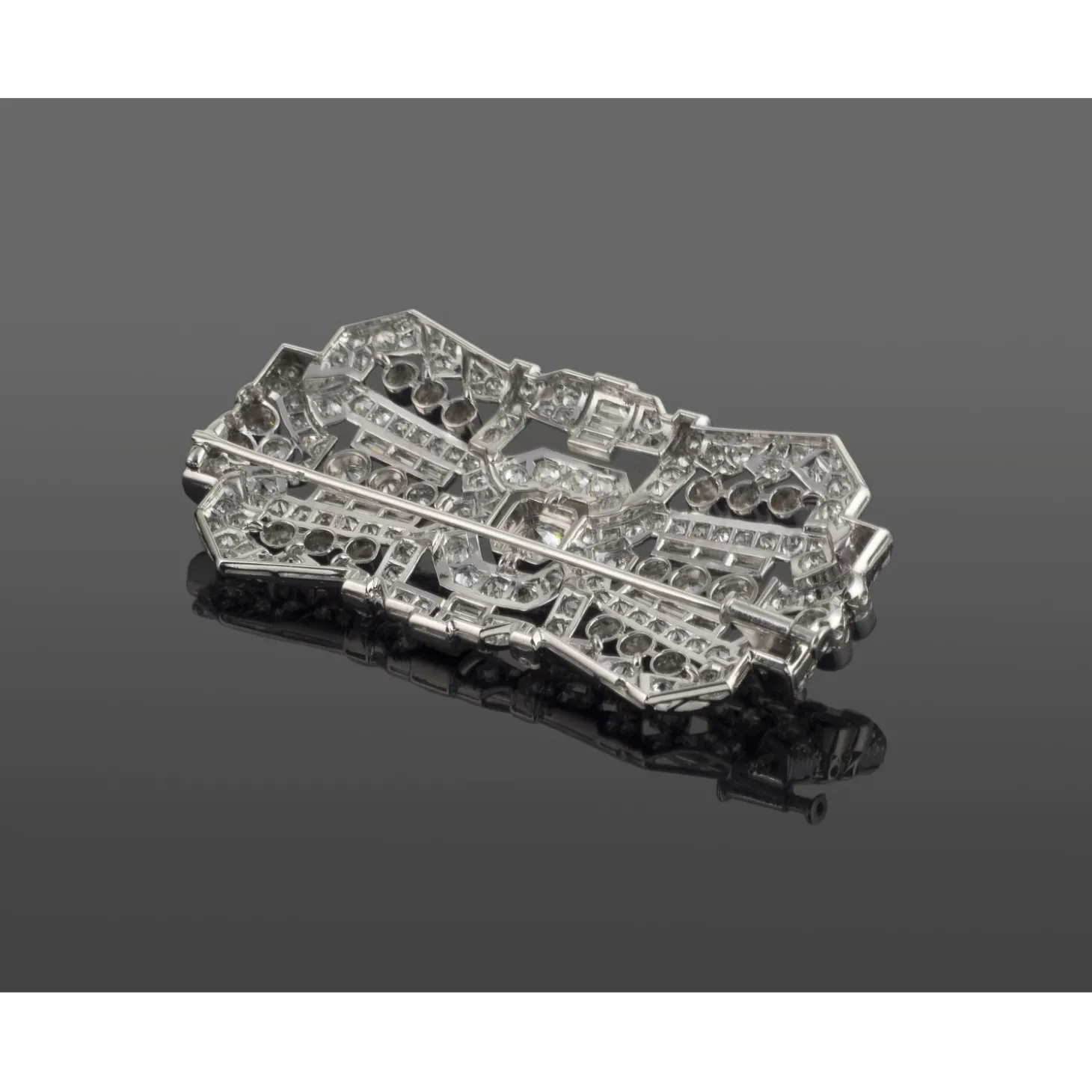 BROCHES / ALFILERES Broche-alfiler art-deco oro blanco y diamantes
