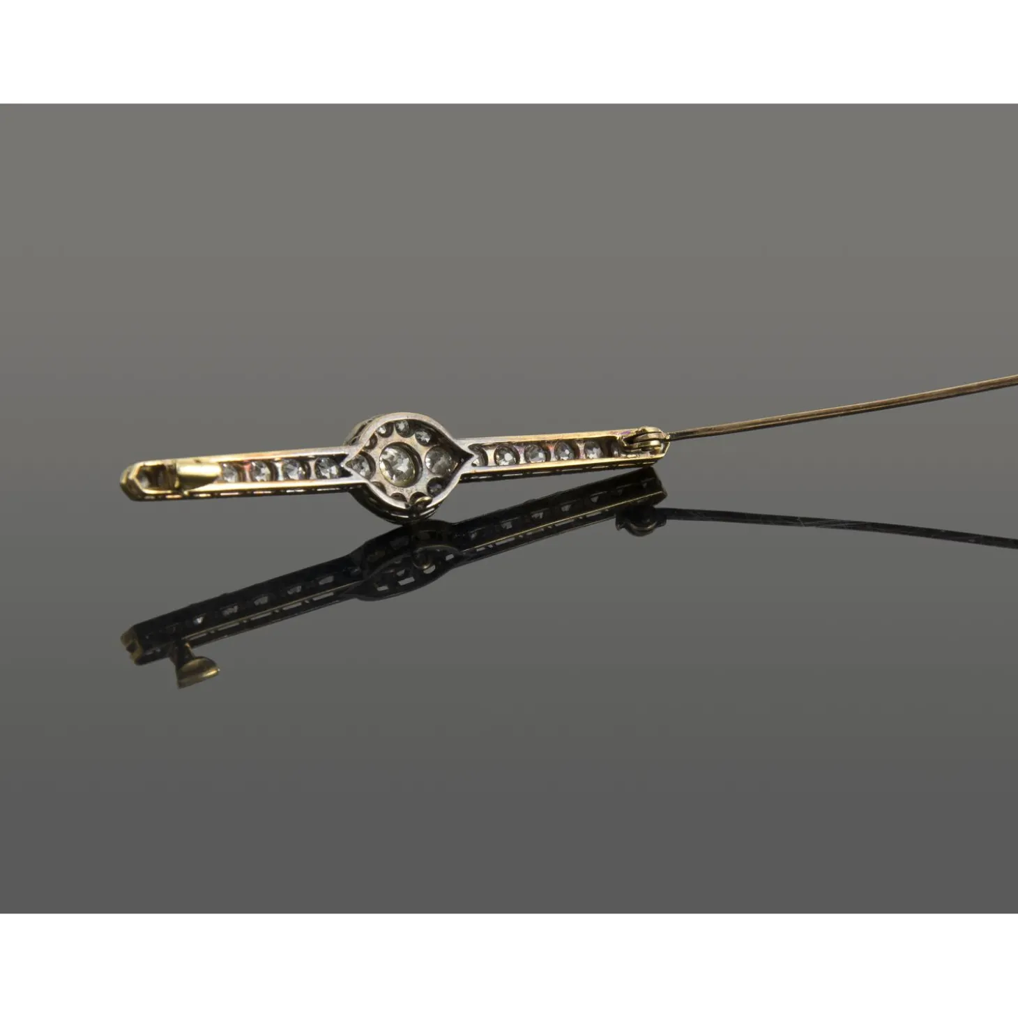 BROCHES / ALFILERES Broche-alfiler antiguo oro y diamantes talla antigua