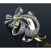 BROCHES / ALFILERES Broche antiguo oro amarillo y plata con diamantes