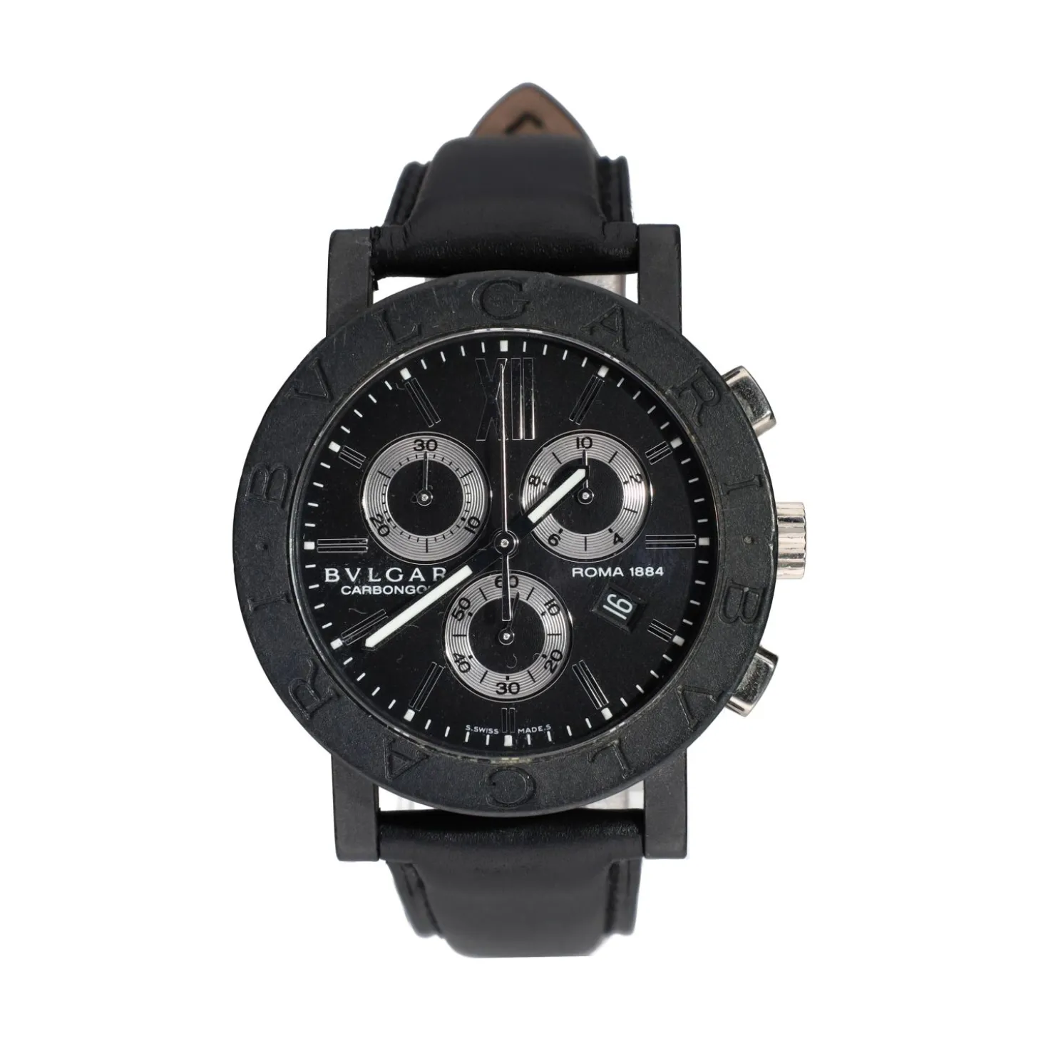 BULGARI Carbongold chronograph roma 38mm.