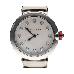 BULGARI Lvcea reloj acero brillantes y madreperla.